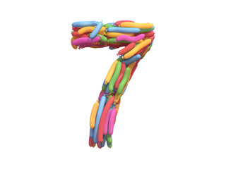 Multicolored balloon font.