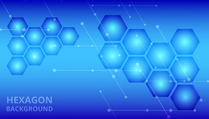 Vector modern hi-tech design for digital technology, innovative medicine, science, research and healthcare. Hi-tech hexagon abstract background. Modern tech background.