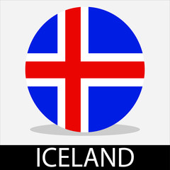 Iceland flag icon with a white background