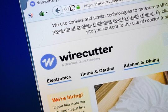 Ryazan, Russia - August 26, 2018: Homepage of The Wire Cutter website on the display of PC. Url - TheWireCutter.com