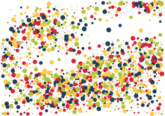 Festive color round confetti background. Abstract frame confetti texture for holiday, postcard, poster, website, carnivals, birthday and children's parties. Cover confetti mock-up. Wedding card layout