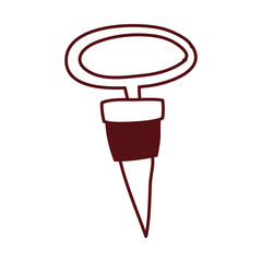 Fototapeta na wymiar wine corkscrew tool isolated icon