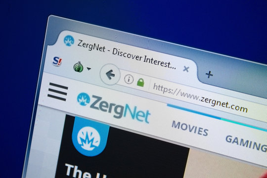 Ryazan, Russia - August 26, 2018: Homepage of Zergnet website on the display of PC. Url - Zergnet.com