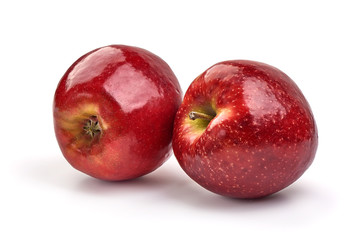 Red delicious apples, isolated on white background