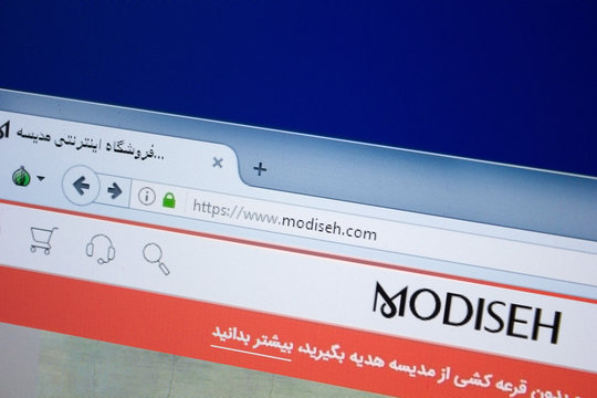 Ryazan, Russia - August 26, 2018: Homepage of Modiseh website on the display of PC. Url - Modiseh.com