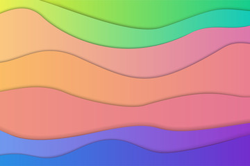 abstract colorful 3d paper art illustration. Contrast colors. Vector design layout for banners presentations, flyers, posters and invitations. gradient wave background. pastel colors