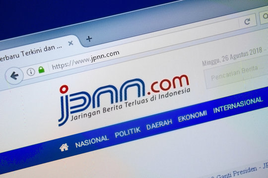 Ryazan, Russia - August 26, 2018: Homepage of Jpnn website on the display of PC. Url - Jpnn.com