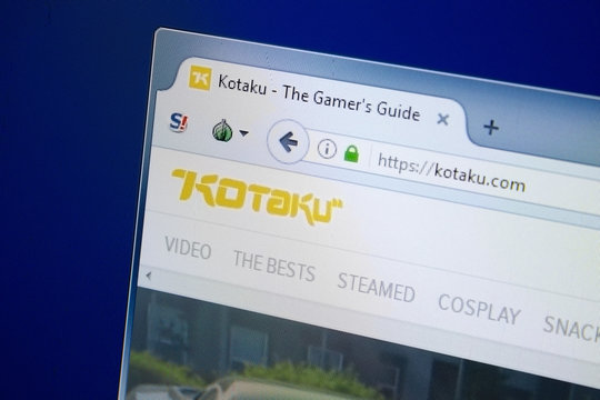 Ryazan, Russia - August 26, 2018: Homepage of Kotaku website on the display of PC. Url - Kotaku.com