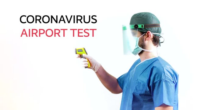 Medico fa il test per il coronavirus ai pazienti contaminati con il termometro laser