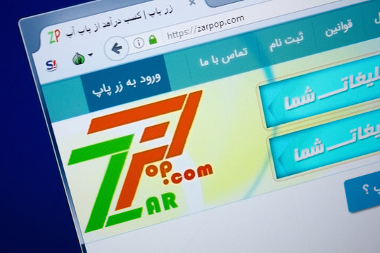 Ryazan, Russia - August 26, 2018: Homepage of Zarpop website on the display of PC. Url - Zarpop.com