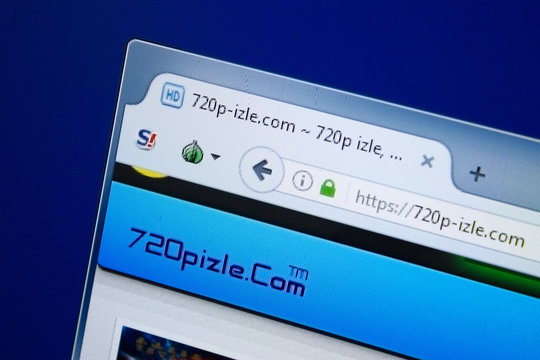 Ryazan, Russia - August 26, 2018: Homepage of 720p-izle website on the display of PC. Url - 720p-izle.com