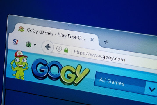 Ryazan, Russia - August 26, 2018: Homepage of Gogy website on the display of PC. Url - Gogy.com
