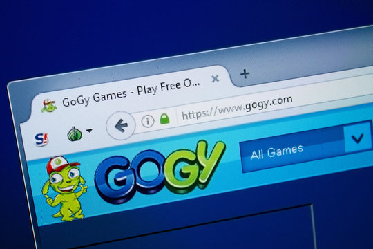 Ryazan, Russia - August 26, 2018: Homepage of Gogy website on the display of PC. Url - Gogy.com