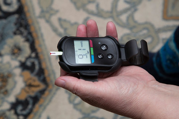 Glucometer.A device for measuring blood sugar. Diabetes.
