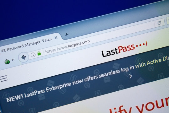 Ryazan, Russia - August 26, 2018: Homepage of Last Pass website on the display of PC. Url - LastPass.com