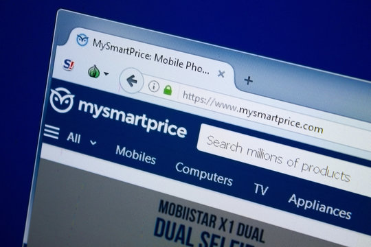 Ryazan, Russia - August 26, 2018: Homepage of My Smart Price website on the display of PC. Url - MySmartPrice.com