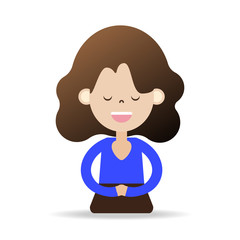 meditation cartoon character happy people happiness peace and calm vector illustration
