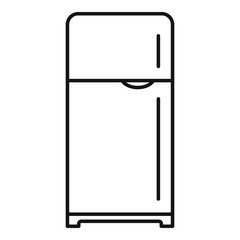 Retro fridge icon. Outline retro fridge vector icon for web design isolated on white background