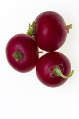 Red juicy radish on a white background