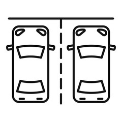 Car street parking icon. Outline car street parking vector icon for web design isolated on white background © anatolir
