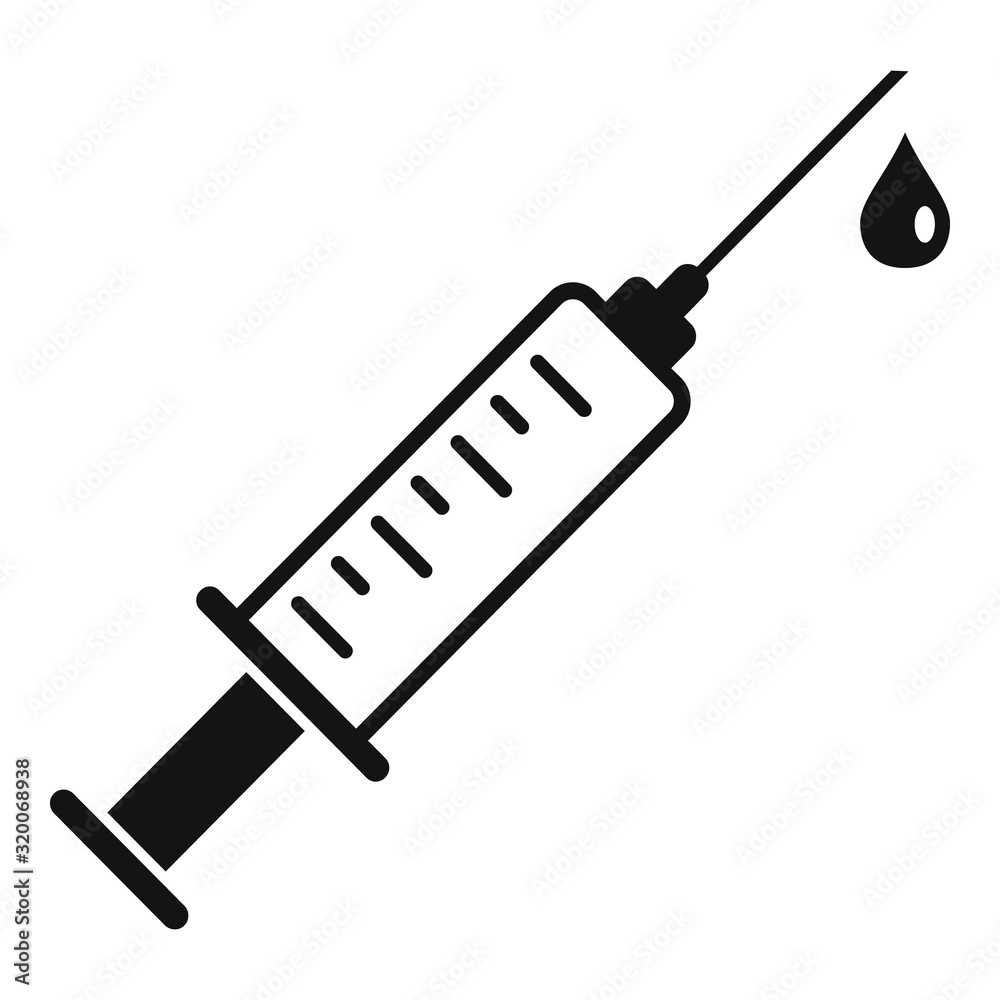 Poster blood syringe icon. simple illustration of blood syringe vector icon for web design isolated on whit