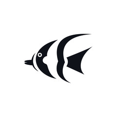 Draw a line of fish icons. Creative vector illustration of a fish club or fish shop