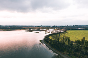Landscape Of Estuary With A River Also A Cloudy Day