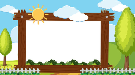 Border template with park in background