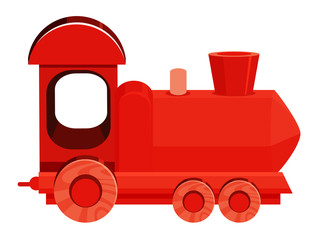 Single picture of red train on white background