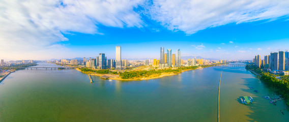 Fototapeta na wymiar city scenery on the North Bank of Min River, Fuzhou City, Fujian Province, China