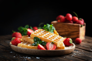 Homemade sweet waffle
