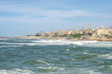 Porto city beach on a atlantic ocean shore