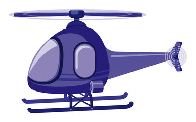 Isolated helicopter in blue color