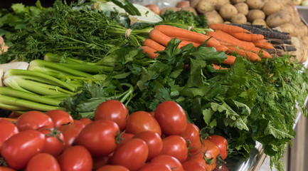 vegetable mix on the marketplace for selling