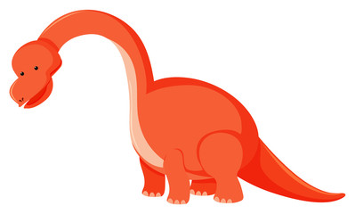 Single picture of brachiosaurus in orange color
