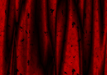 Silk Fabric Tear Background, Red Satin Cloth Waves, Abstract Flowing Waving Textile