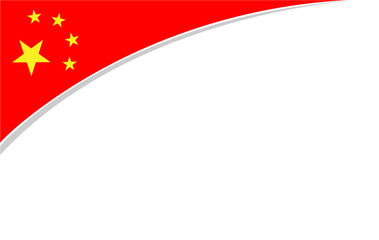 Chinese flag corner banner frame with empty space for your text.