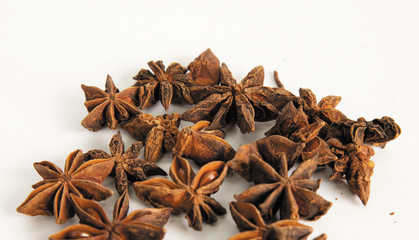 Oriental spice star anise on kicthen table