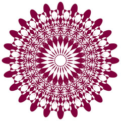 Mandala pattern design in red color