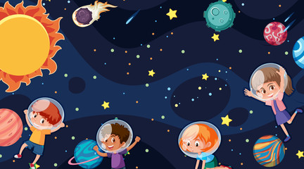 Border template with space theme in background © brgfx