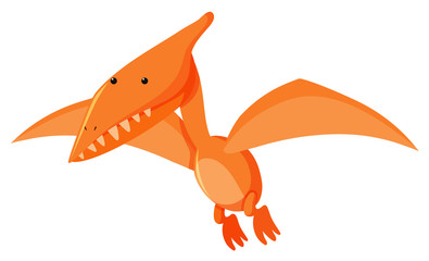 Single picture of pteranodon in orange color © brgfx