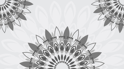 Mandala pattern design in gray background