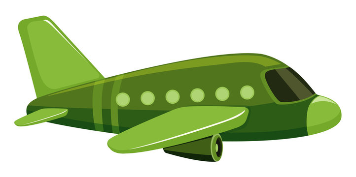 Single picture of green jet plane