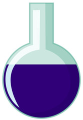 Flask with blue chemical inside