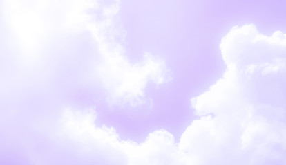 Purple gray sky with white clouds, beautiful nature