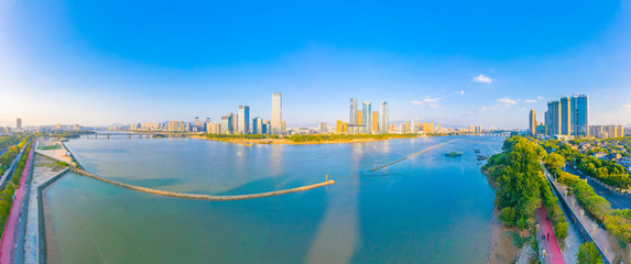 Fototapeta premium city scenery on the North Bank of Min River, Fuzhou City, Fujian Province, China