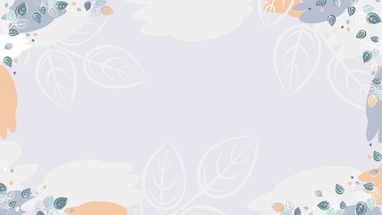 Fototapeta na wymiar Beautiful abstract background with pastel color leaves. Organic floral background template or blank.