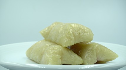 Khao Tom Mat or Khao Tom Pad. Banana snack made from bananas with Sticky Rice.