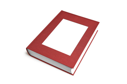Red Photography book with empty frame for your pictures