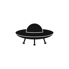 Cartoon UFO icon, vector illustration on white background